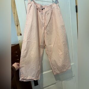 Jcrew poplin material striped wide leg